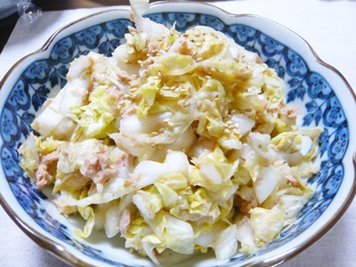 白菜とツナのごまサラダ.JPG